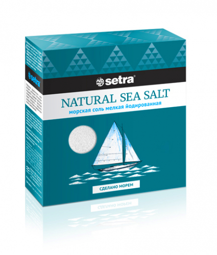 Соль морская мелкая йодированная 500гр (Setra)