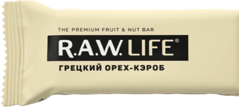 Батончик Грецкий орех- кэроб 47гр (Raw life)
