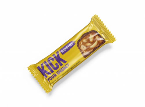 Батончик без сахара арахисовый в карамельном шоколаде 45гр (KICK)