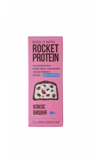 Батончик протеиновый Кокос-вишня в шоколаде 40гр (Rocket)