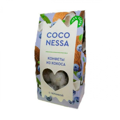 Конфеты кокосовые Черника 90гр (Coconessa)