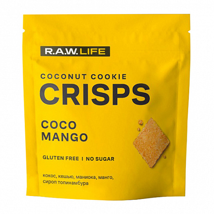 Крекер Crisps Кокос манго 75гр (Raw life)