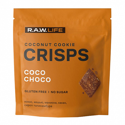 Крекер Crisps Кокос-Шоколад 35гр (Raw life)