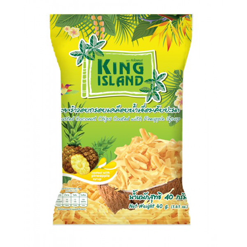Кокосовые чипсы со вкусом ананаса 40гр (King island)