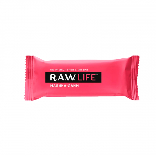Батончик Малина- лайм 47гр (Raw life)