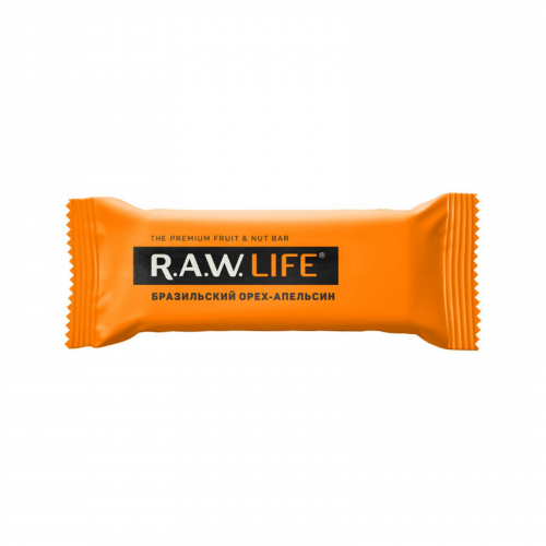 Батончик Бразильский орех - апельсин 47гр (Raw life)